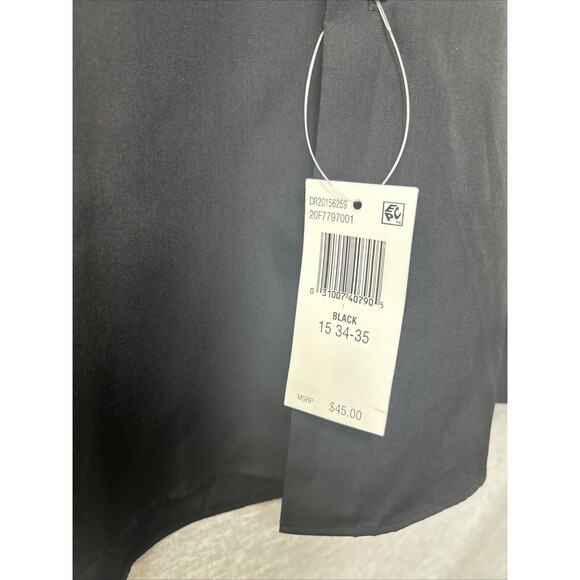 BNWT Van Heusen Men's /Regular-Fit /Dress Shirt /Black /15-15.5 / 34/35 Medium - Picture 2 of 10